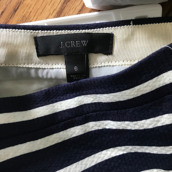 J. Crew Navy Striped Pencil Skirt Women's Size 8 - Picture 6 of 6